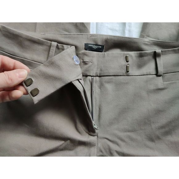 Ann Taylor Modern Fit Chino Pants Career Dress Slacks Brown Flat Front Size 10 - Picture 2 of 10